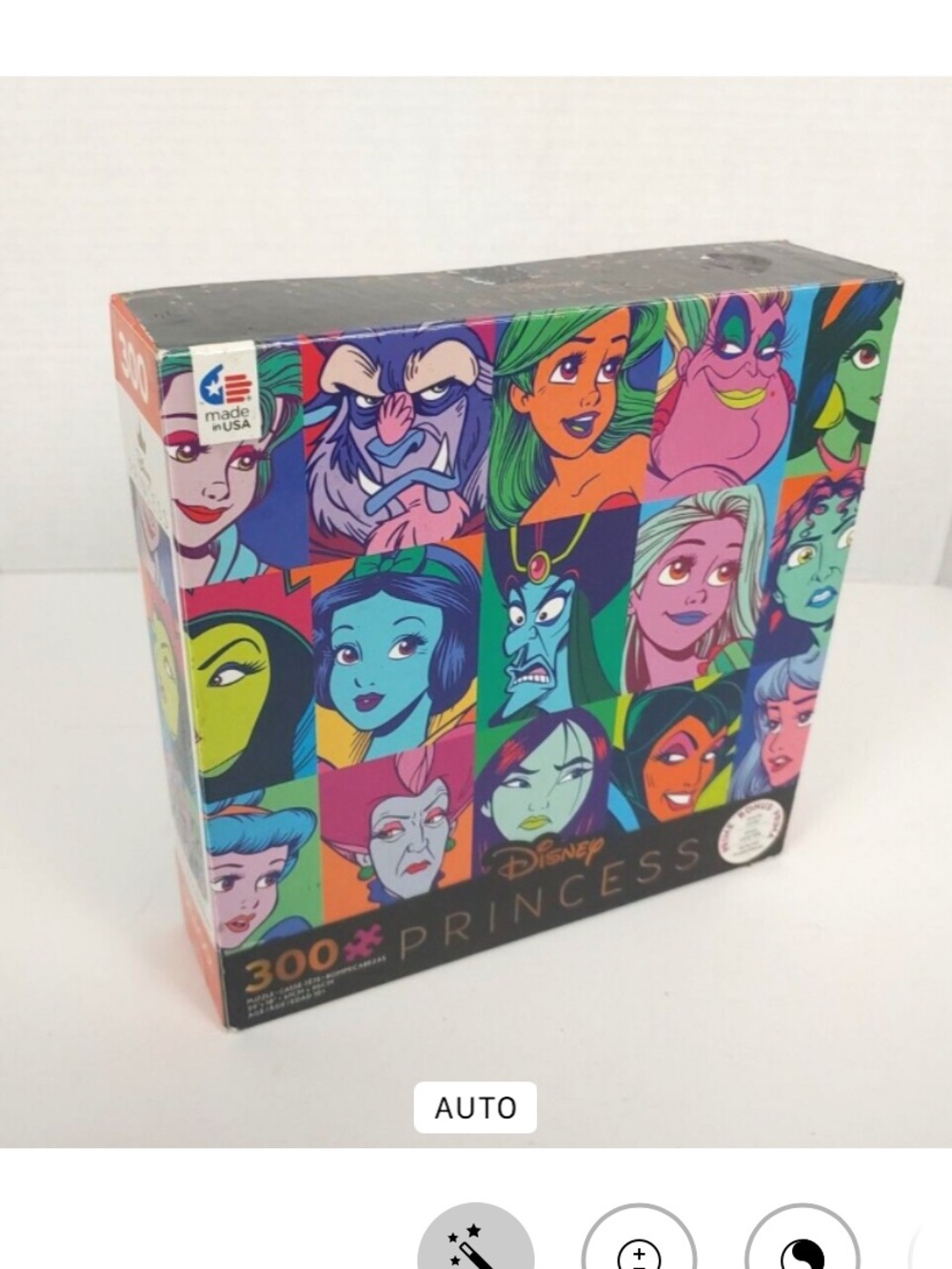 Disney Neon Pop-Art Princess & Villain Portrait Puzzle NEW 300 pieces W/Poster